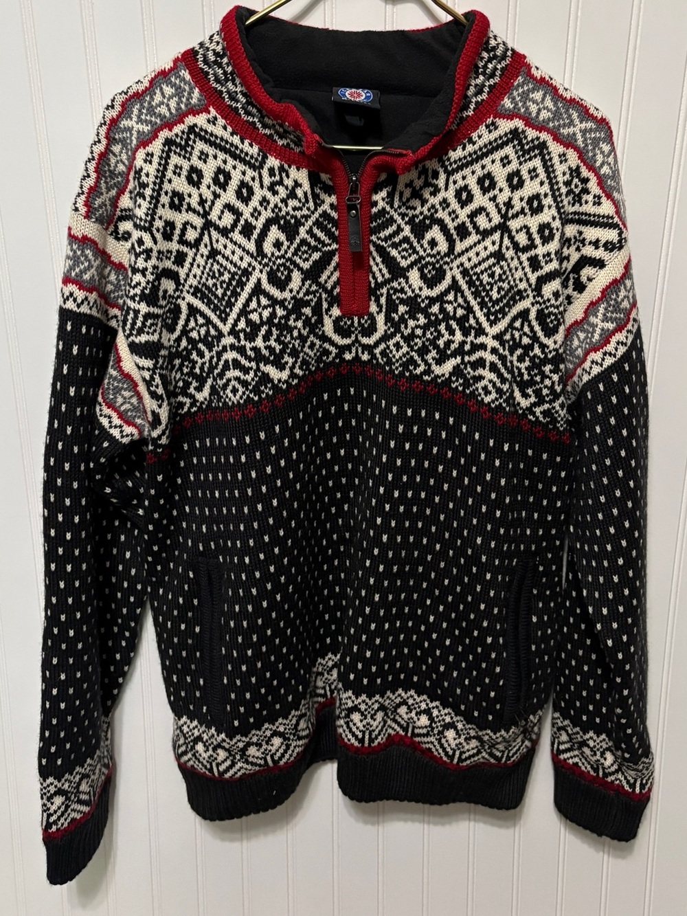ICEWEAR Icelandic Pure Wool Windstopper Bjorn Fair Isle Mens Size Extra Large XL